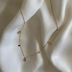 Minimalist Gold Dainty Water Drop Necklace thumbnail 3