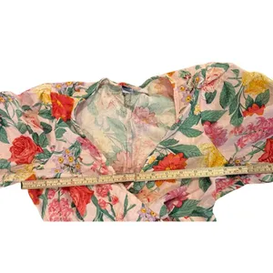 Old Navy Women's Floral Fit & Flare Maxi Dress Size M Multicolor Linen Bkend thumbnail 4