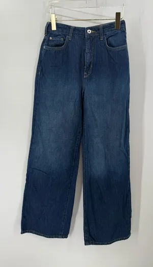 Anthropologie dark wash wide leg jeans size 26 thumbnail 1