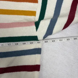 GAP Rainbow Knit Crewneck Sweater Women's L Multi Relaxed Cozy Grannycore Autumn thumbnail 5