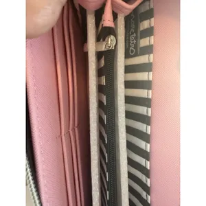 Marc Tetro Black Tuxedo Cat‎ Zip Around Long Wallet Pink Saffiano Pop Art NIB thumbnail 5