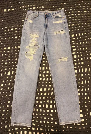 American Eagle mom jeans ripped high waisted  thumbnail 1