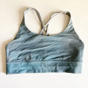Lululemon Womens Energy Long Line Sports Bra Utility Blue Blue Cast Gym Size 10 thumbnail 3