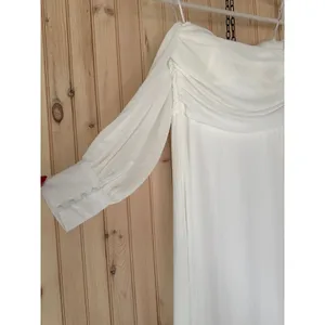 NWT Lulus Adorna White Off-the-Shoulder Maxi Dress Bridal Bride Wedding Size M thumbnail 6