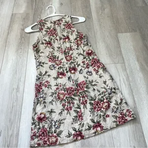 All that jazz Vintage Floral Dress shift mini womens Beige size 9/10 cottage prairie romantic thumbnail 4