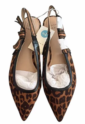 Women's London Sling Back Leopard Print Flats - A New Day NWT thumbnail 1