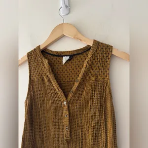 Anthropologie Akemi + Kin Sleeveless‎ Patterned Boho Brown Blouse thumbnail 3