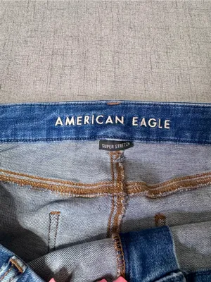 American Eagle Curvy Super Hi Rise Jeggings Skinny Jeans Ripped Frayed Size 18 thumbnail 10