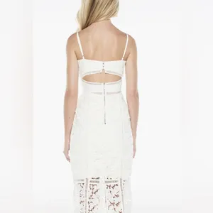 Bardot Botanical White Lace Midi Dress in Ivory size 8 Medium $139 Revolve Bride thumbnail 15