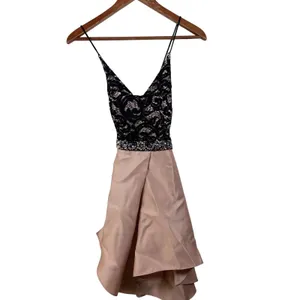 By & By Blush Size 1 Pink Black Sequin Lace Homecoming‎ Dress Pockets Size 1 thumbnail 5