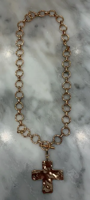 viral gold cross necklace thumbnail 1