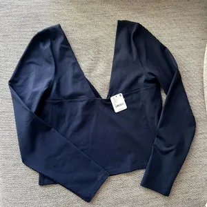 Free People Duo Corset Long Sleeve Cami V Neck Top Ancient Sea Navy Size XL New thumbnail 9