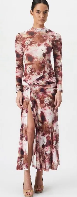 Bardot Lea Mesh Dress in Tie Dye Wedding Party Dress Size Small thumbnail 1