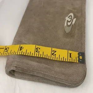 Vintage Montgomery Ward taupe suede fold over clutch. thumbnail 10