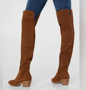 Steve Madden Lucca brown suede leather pull on over the knee boots thumbnail 3
