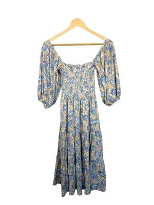Polo Ralph Lauren Denim & Supply Floral Smocked Midi Dress Cottagecore XS thumbnail 6