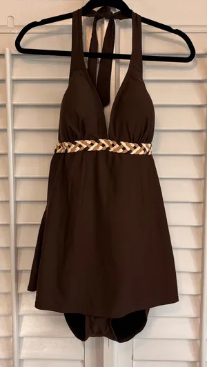 White Stag Brown Braided One Piece‎ Swimsuit Size Large thumbnail 1