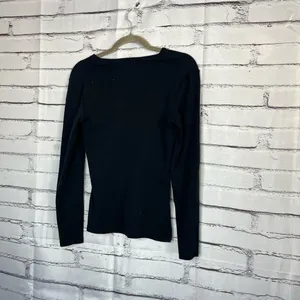 Lauren Ralph Lauren Black Cotton Crew Neck Long Sleeve Top Women’s S Preppy Y2K thumbnail 9