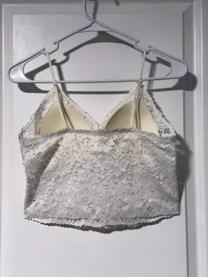 Lace Longline Bralette Camisole White Size XL thumbnail 5