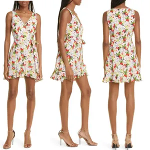 Likely Vera Floral Print Faux Wrap Mini Sleeveless‎ Dress Womens Size 8 NEW thumbnail 2