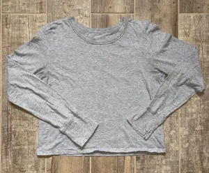 Aerie Gray Basic Long Sleeve Tee thumbnail 1
