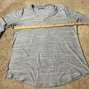 Ariat Women Grey AriatTek Heat‎ Series V-Neck Long Sleeve Performance Top XL thumbnail 3