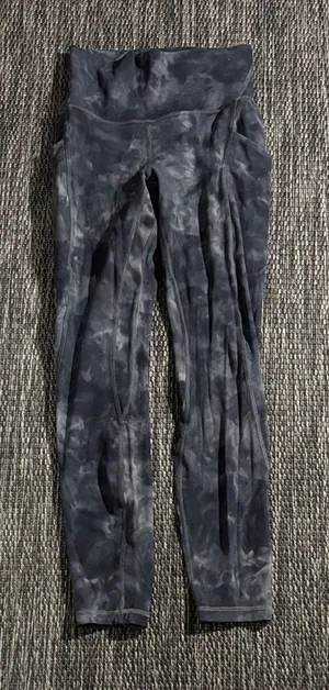 Lululemon Align Legging with Pockets 25" Nulu Diamond Dye Graphite Grey Sz 4 thumbnail 1