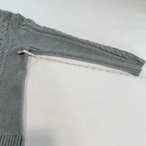 LL Bean GRAY Double L Mixed Cable Cotton Crew Neck Pullover Sweater SMALL PETITE Size undefined thumbnail 9
