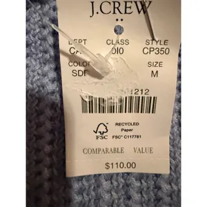 J. Crew Sweater Womens Size M Blue Waffle Knit Mock Neck Pullover Long thumbnail 8