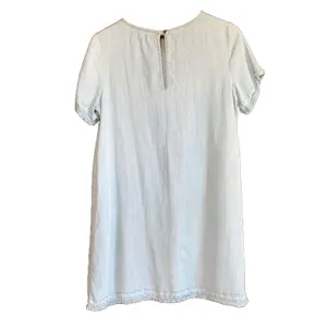 Life in Progress Shift Dress Women Medium Chambray Raw Hem Beachy Light Wash thumbnail 6