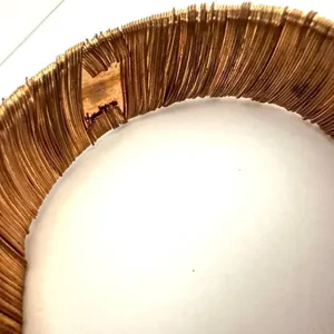 Gold tone wire wrapped bangle bracelet thumbnail 5