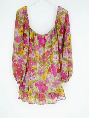 Show Me Your MuMu Briar Floral Mini Dress Women's M Boho thumbnail 3