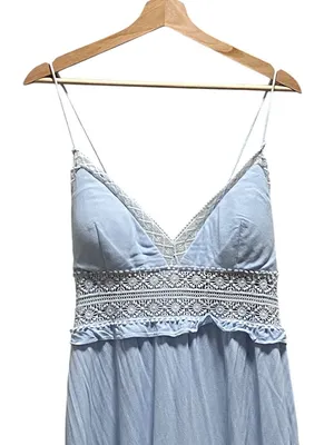 Selfie Leslie Desert Rose Maxi Dress Ice Blue Size XL Cottagecore Spring Boho thumbnail 6