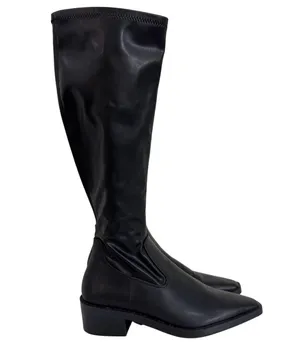 Zara Black Knee High Snip Toe Boots Size 38 / 7.5 thumbnail 3