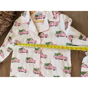 Toss Designs Nightshirt Womens White Pink Christmas Truck S/M thumbnail 4