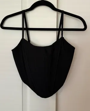 FashioNova Black Corset Tank Top thumbnail 1