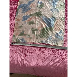 Tie dye satin scarf bandana pink blue green spring summer thumbnail 2