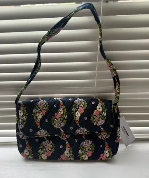 Vera Bradley Quilted Floral Shoulder Bag - Navy thumbnail 1