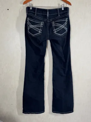 Ariat Women’s R.E.A.L Mid Rise Entwined Boot Cut Jeans Cowgirl in Marine 30R thumbnail 6