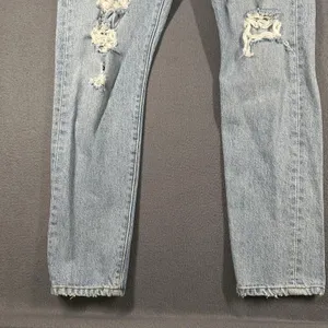 Levis 501 Skinny Jeans Womens 28 Premium Light Button Fly High Rise Distressed thumbnail 2