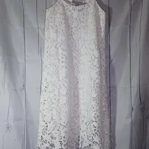 Zara Spaghetti strap white floral lace Boho cottagecore summer vacation dress thumbnail 8