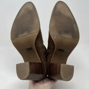 Gianni Bini Tovyy Booties Brown Suede Leather Block Heel Zip Up Women’s Size 7.5 thumbnail 13