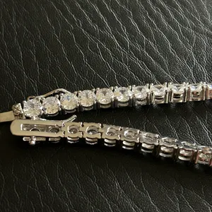 Moissanite Tennis Bracelet VVS1 5mm 7 Inch Brand New Passes Tester Silver thumbnail 4
