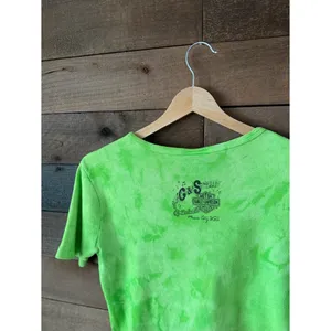 Vintage Harley Davidson Chicks Rule Lime Green Tie Dye Baby Tee thumbnail 6