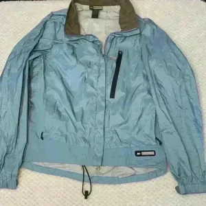 REI blue Raincoat sz M * flawed* hiking biking running camping outdoor canoeing thumbnail 1