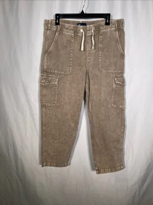 GAP WOMENS TAN CARGO EASY JEAN LARGE thumbnail 2