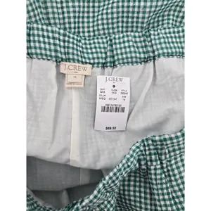 J.Crew Skirt Womens 14 G6248 Green Gingham Elastic Waist NEW thumbnail 3