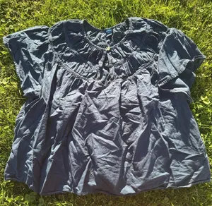 Old Navy Navy Blue Boxy Blouse thumbnail 1
