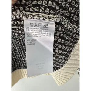 Susan Graver Textured Black Cream Open Front Cardigan Sweater Size XL thumbnail 6