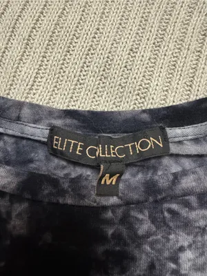 Black & Gray Tie-Dye Crop Top thumbnail 3